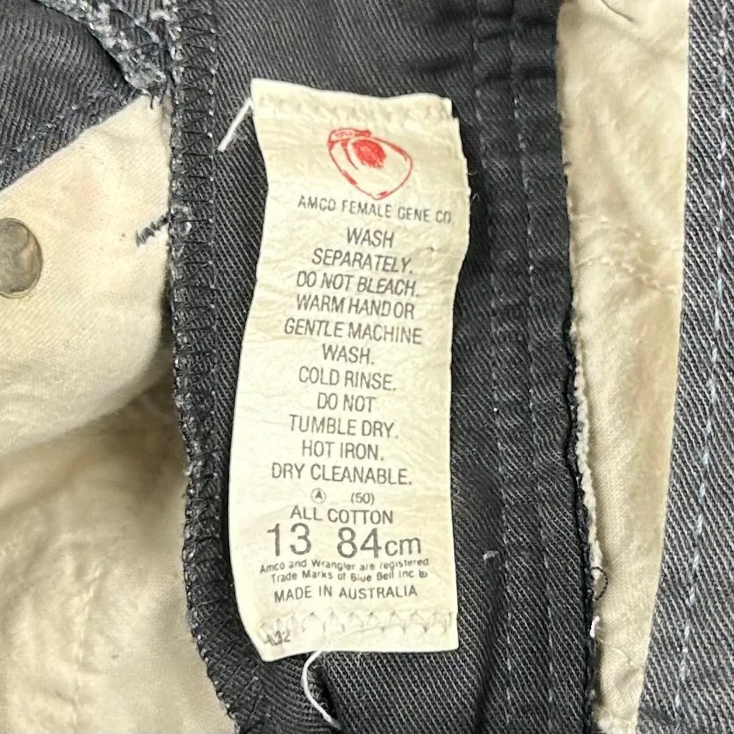 1970's AMCO Peaches Vintage Rare Australian Made Black Jeans