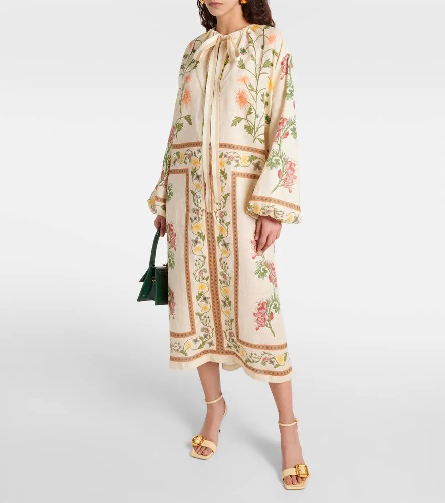 Agua by Agua Bendita Zircon Bisuter√É¬≠a floral linen kaftan