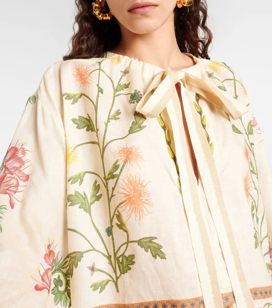 Agua by Agua Bendita Zircon Bisuter√É¬≠a floral linen kaftan