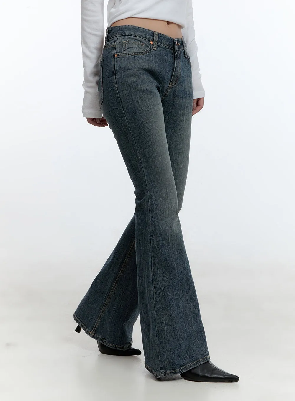 Alisha Washed Flared Jeans CD420