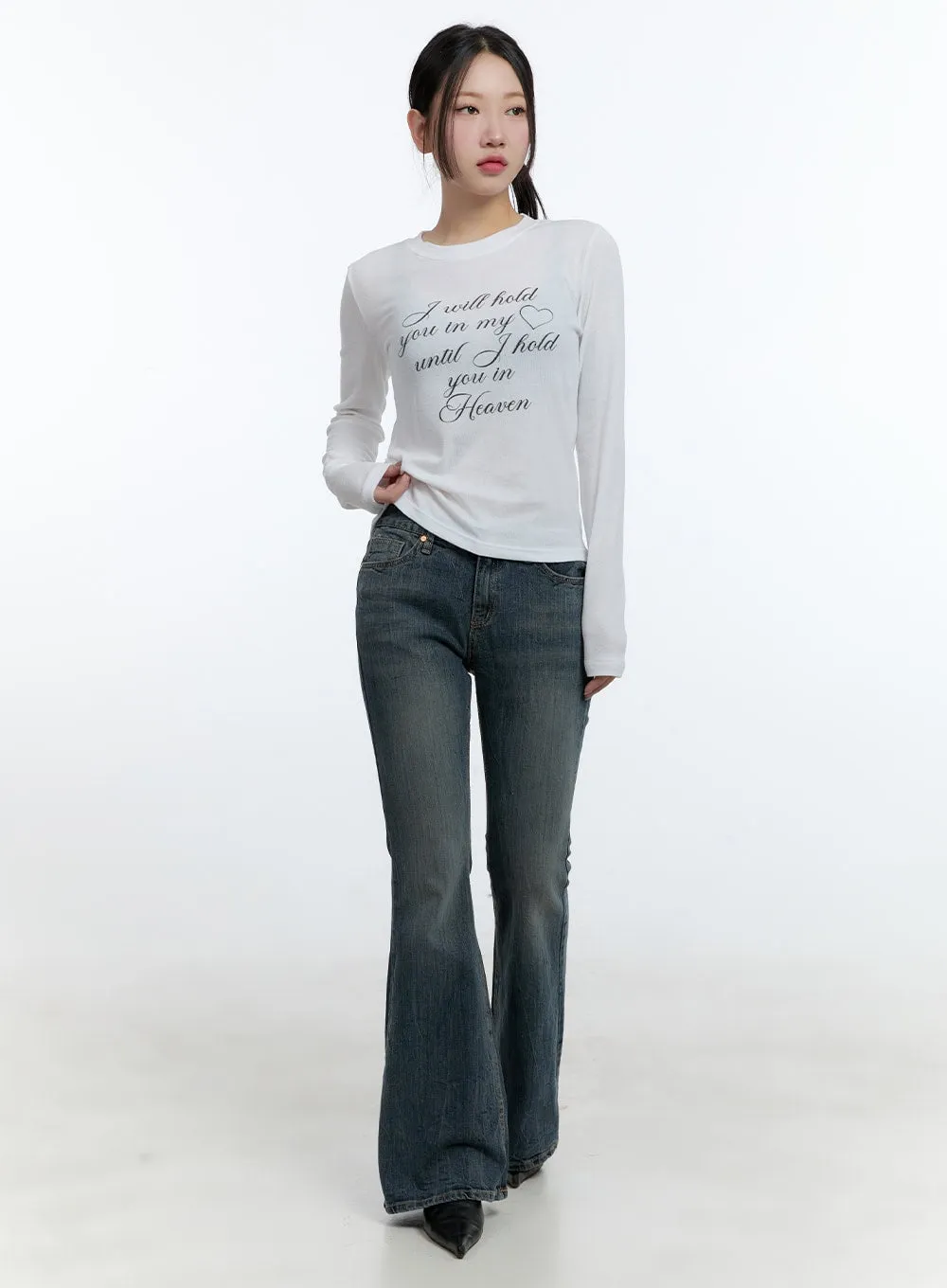 Alisha Washed Flared Jeans CD420