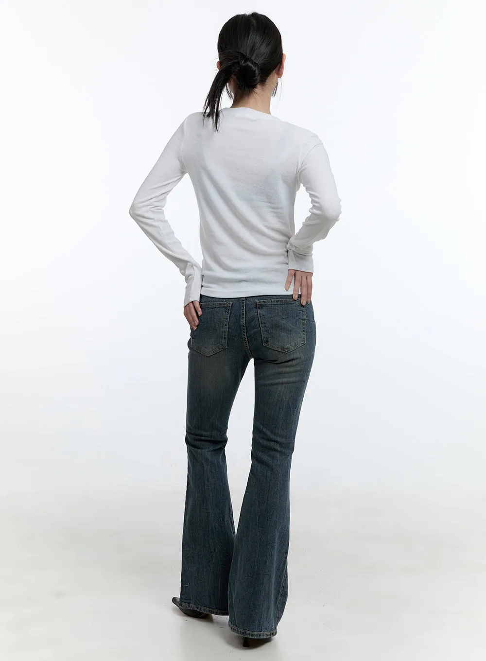 Alisha Washed Flared Jeans CD420