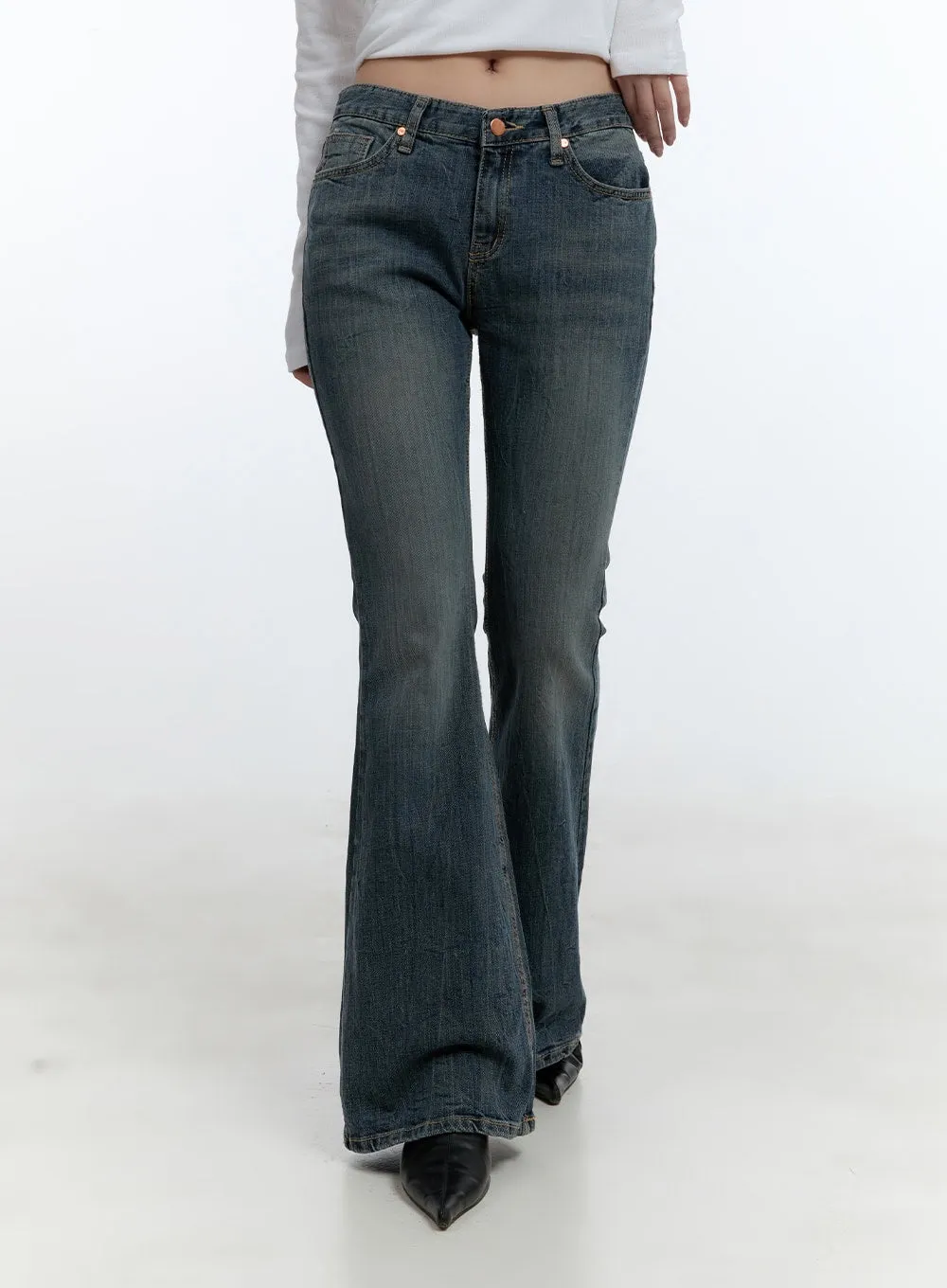 Alisha Washed Flared Jeans CD420