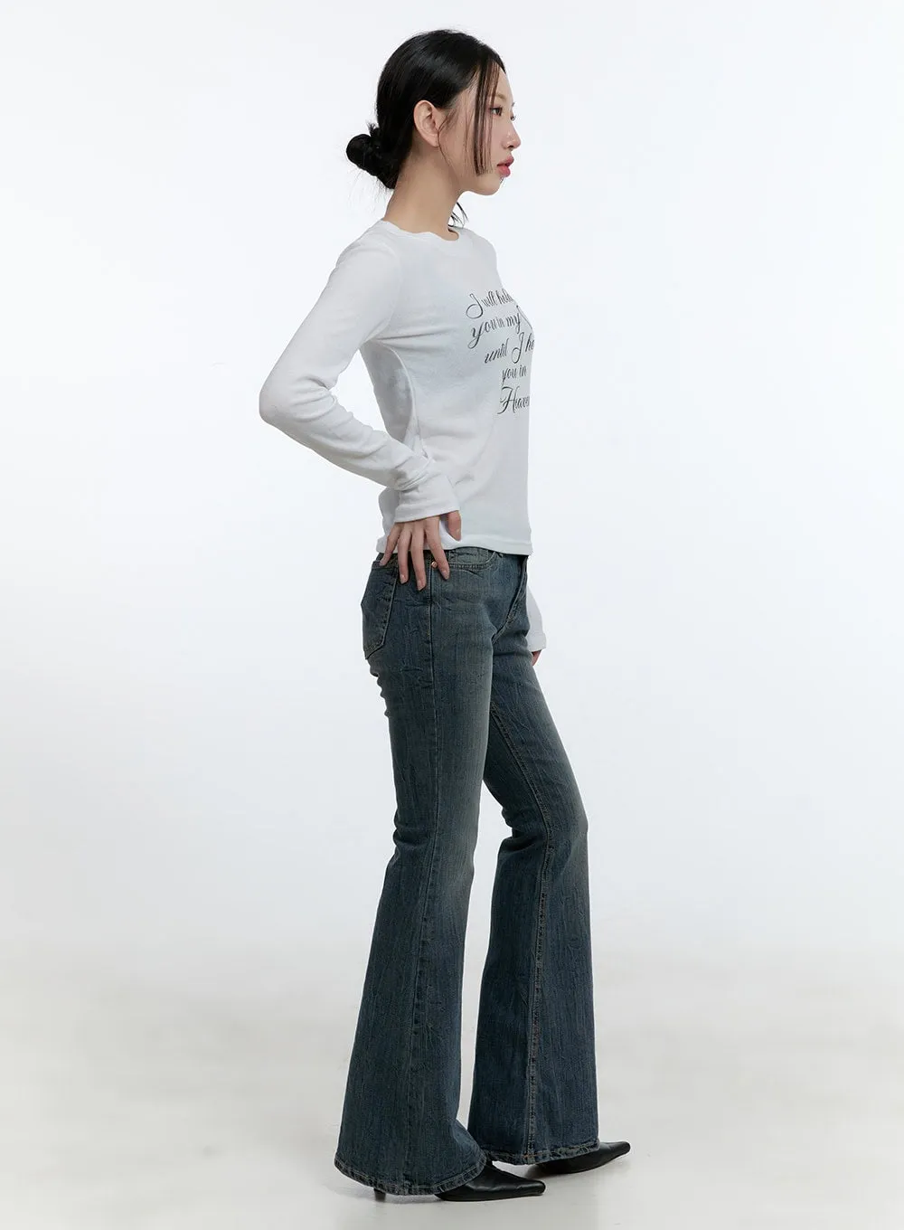 Alisha Washed Flared Jeans CD420