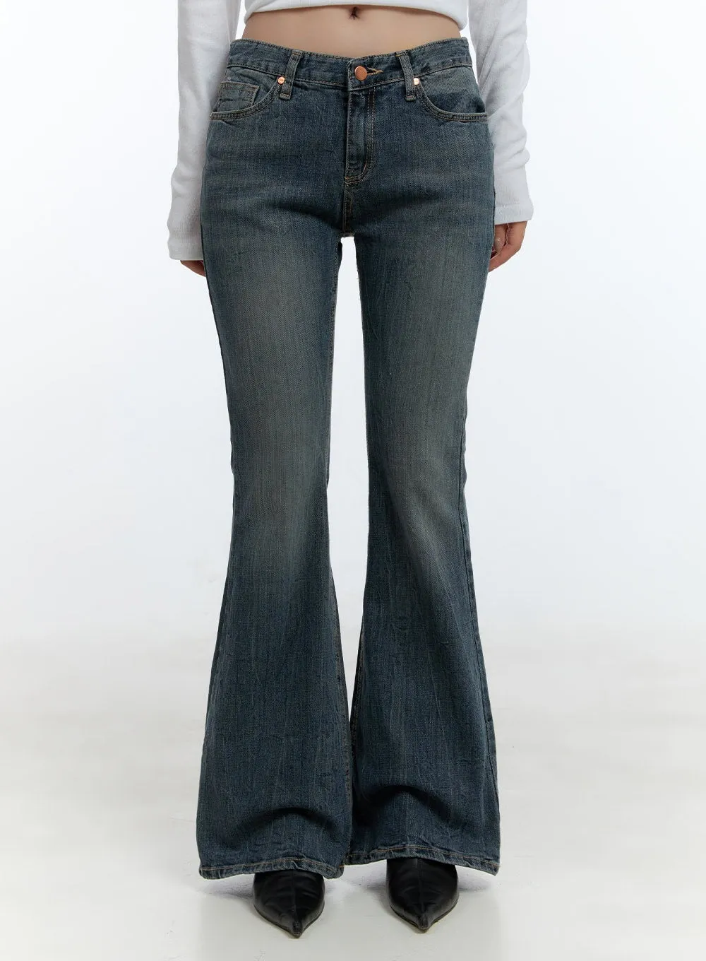 Alisha Washed Flared Jeans CD420