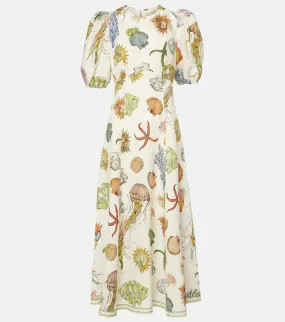 Al√É¬©mais Sea linen midi dress