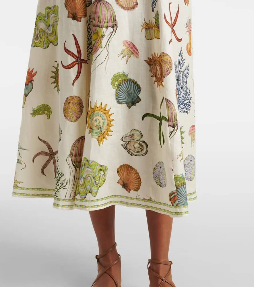 Al√É¬©mais Sea linen midi dress