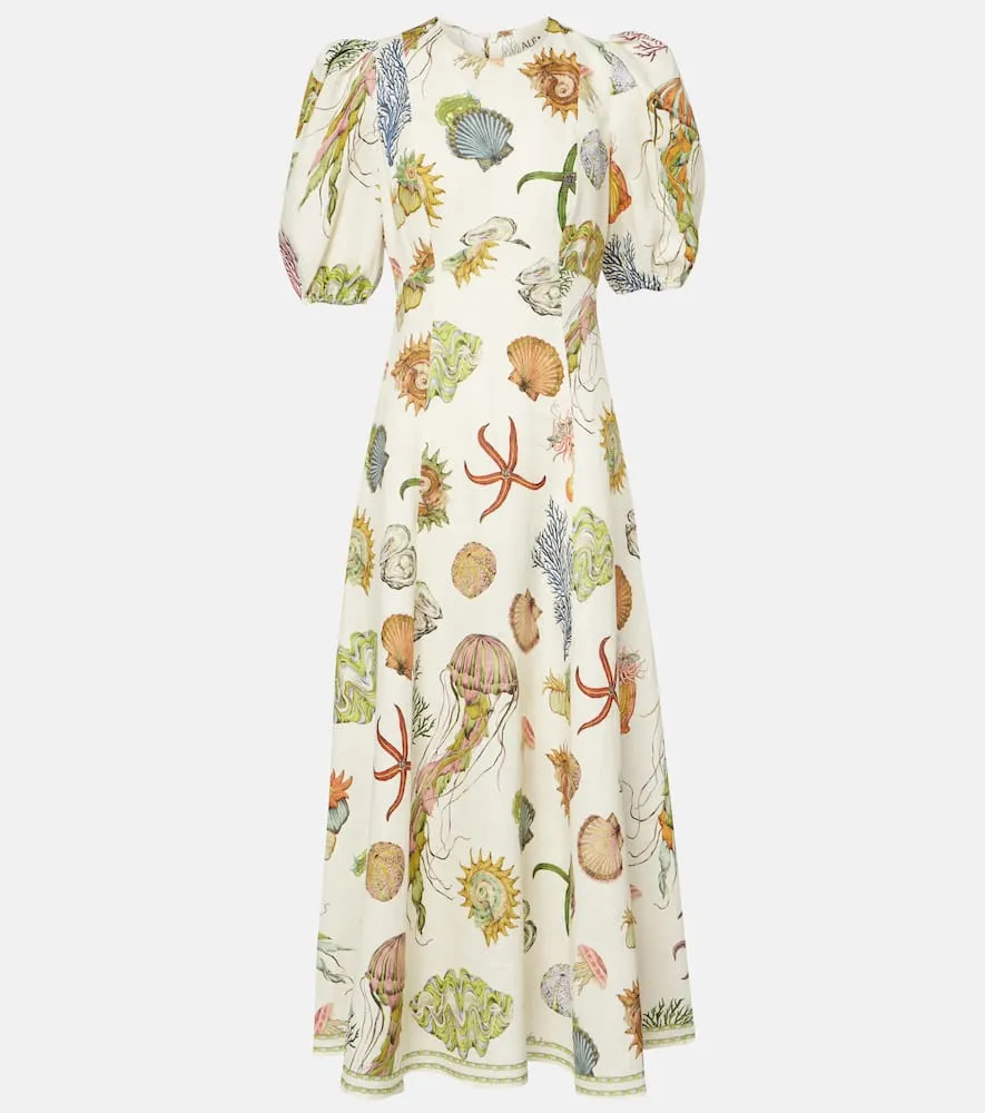 Al√É¬©mais Sea linen midi dress