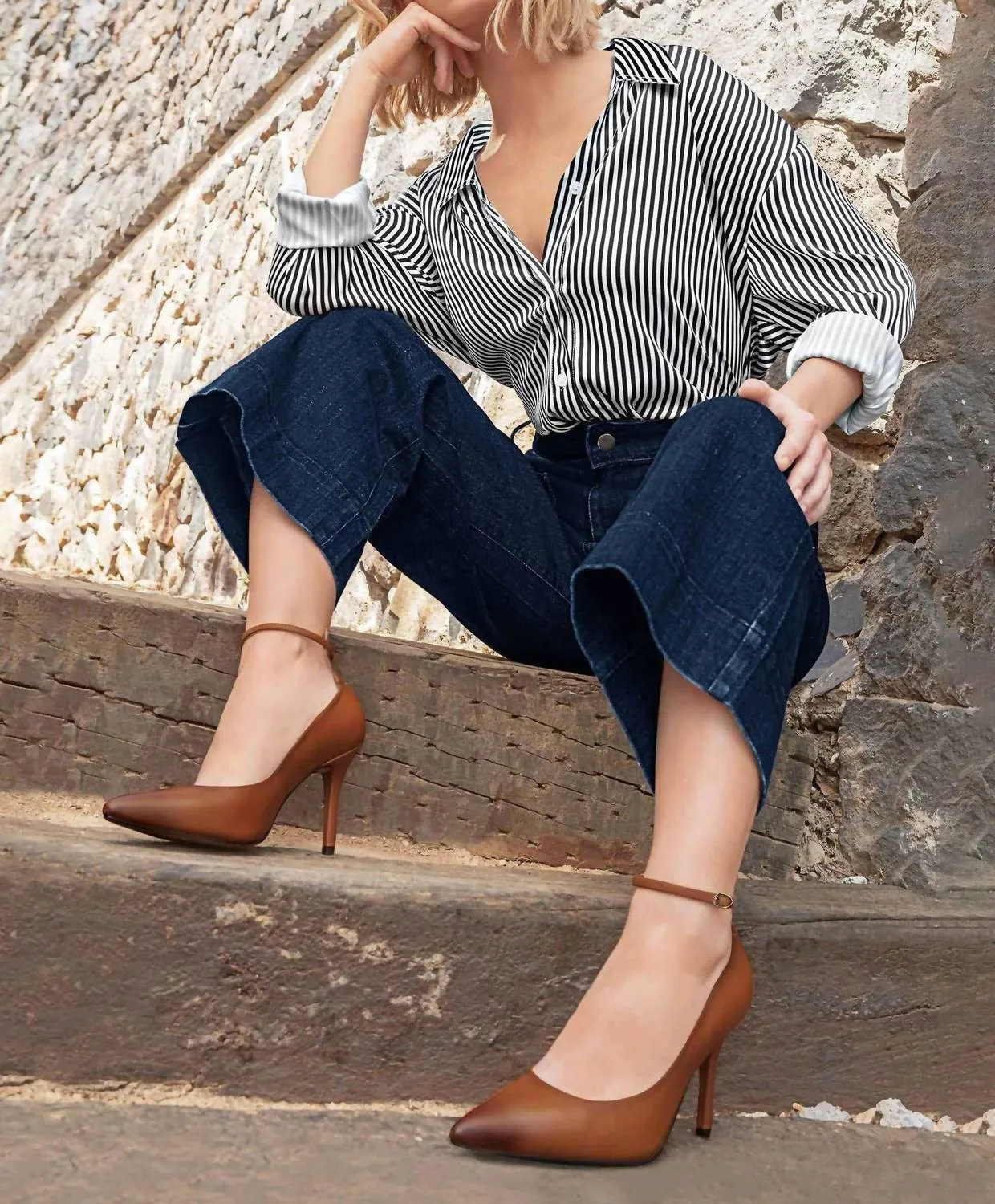 Andrea - Women's Heels with Ankle Strap Pumps