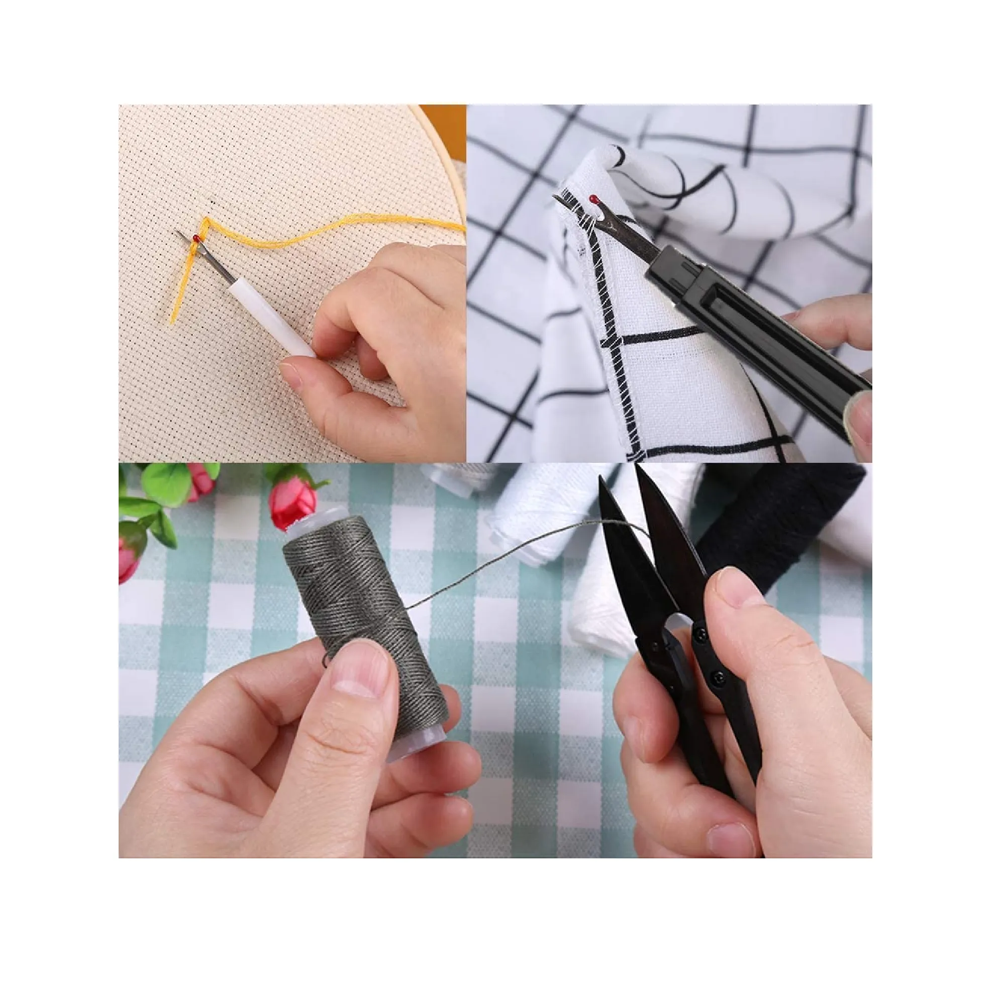 BAGERLA Upholstery Repair Sewing Kit Heavy Duty Sewing Kit with Sewing Awl Seam Ripper Hand Sewing Stitching Needles Sewing Thread Leather Craft Tool Kit for Shoes