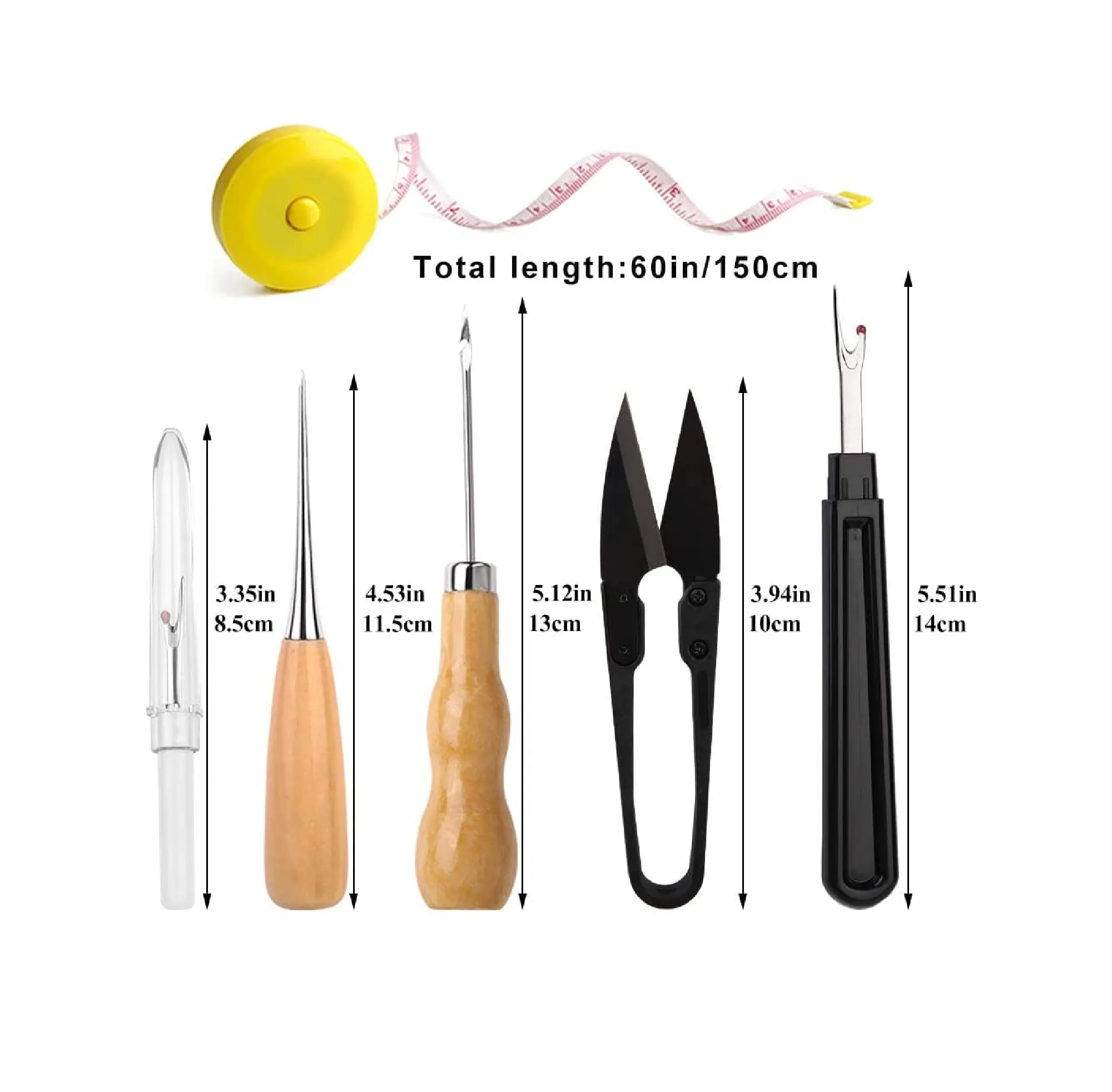 BAGERLA Upholstery Repair Sewing Kit Heavy Duty Sewing Kit with Sewing Awl Seam Ripper Hand Sewing Stitching Needles Sewing Thread Leather Craft Tool Kit for Shoes