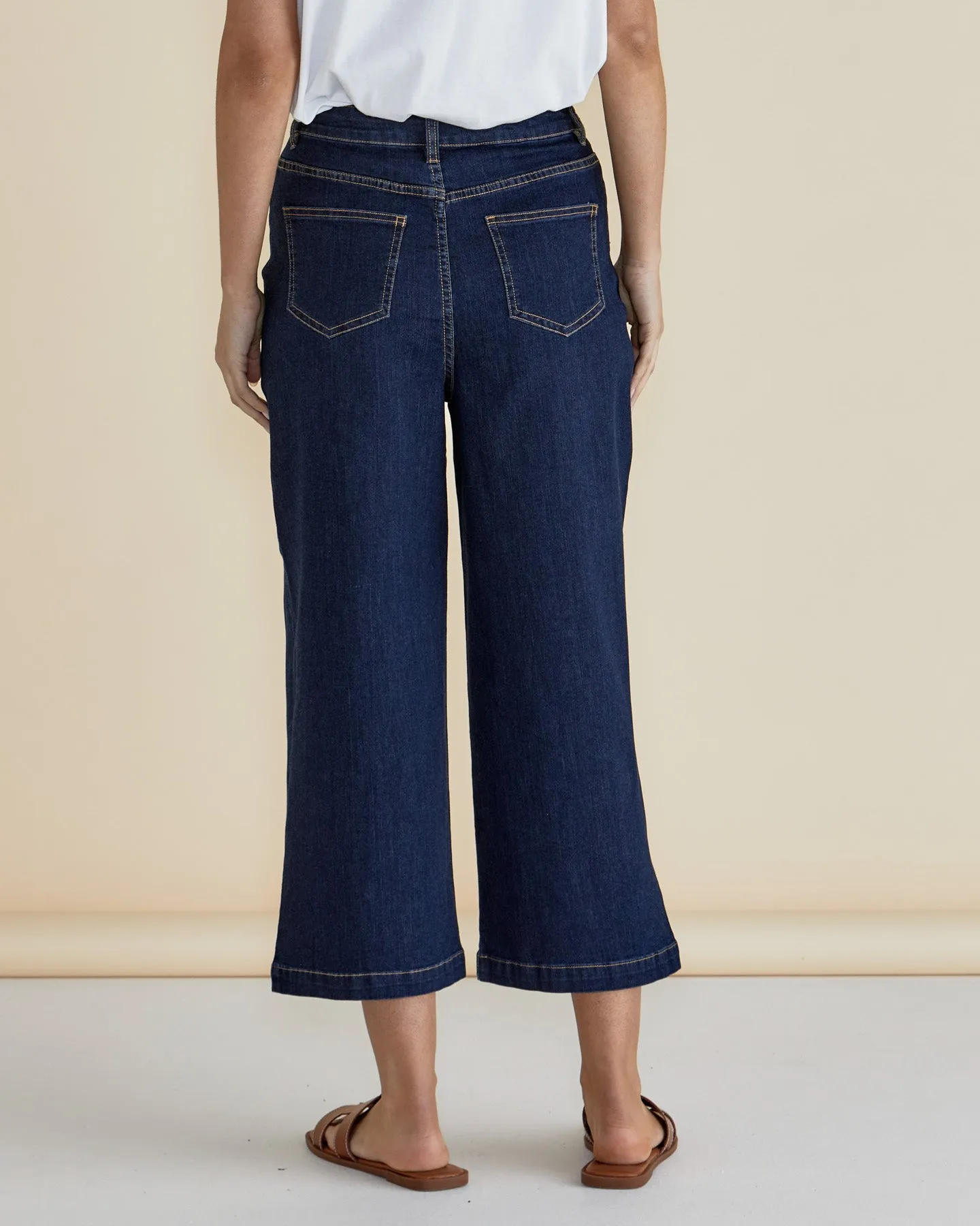 Bella Relaxed Crop Jeans - Deep Indigo Rinse