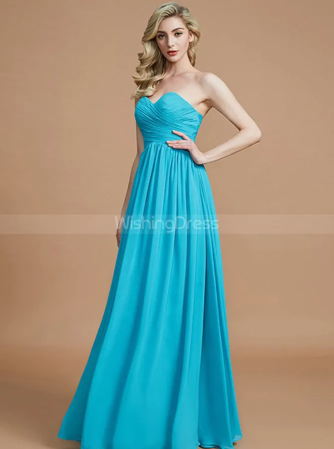 Blue Bridesmaid Dresses,Sweetheart Bridesmaid Dress,Long Bridesmaid Dress,BD00254