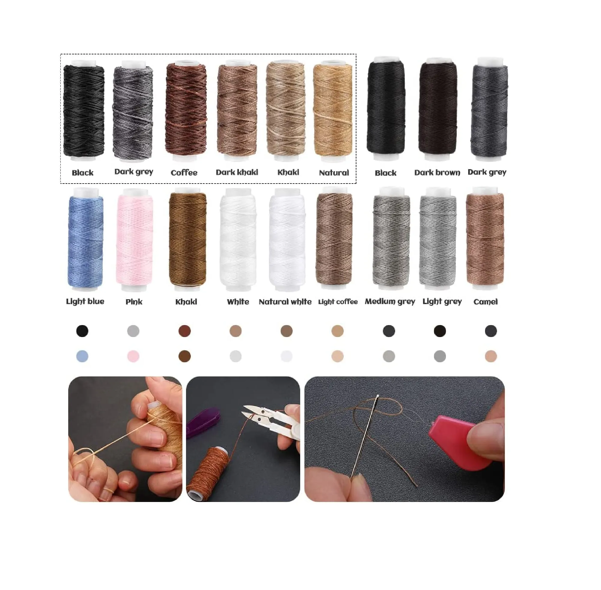 BUTUZE Heavy Duty Sewing Kit Upholstery Repair Kit Curved Needles Sewing Sewing Thread Waxed Thread Awl Needle for Leather Hand Sewing Leather Shoe Repair Kit