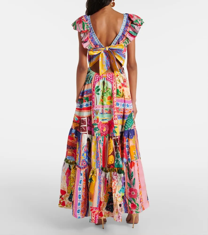 Camilla Embellished cutout cotton maxi dress