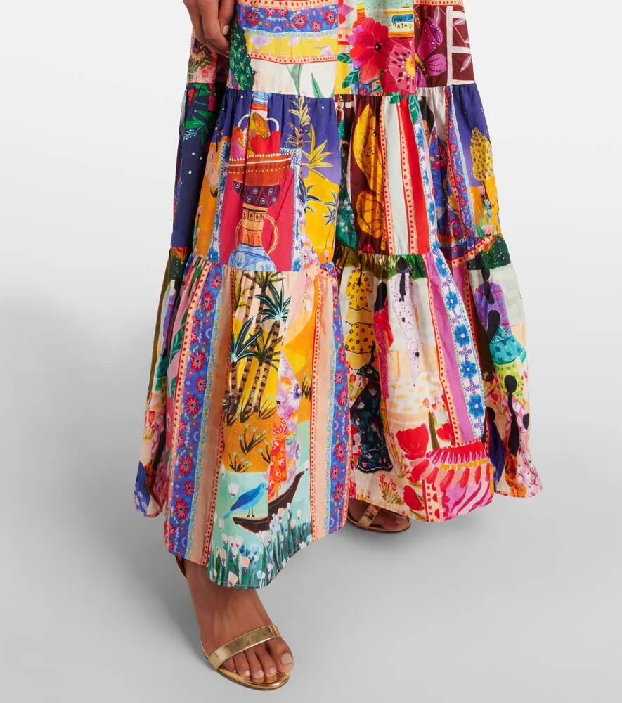 Camilla Embellished cutout cotton maxi dress