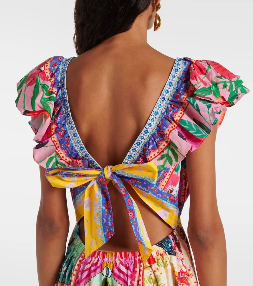 Camilla Embellished cutout cotton maxi dress