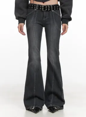 Candace Seam Line Low-Waist Flared Jeans CJ517