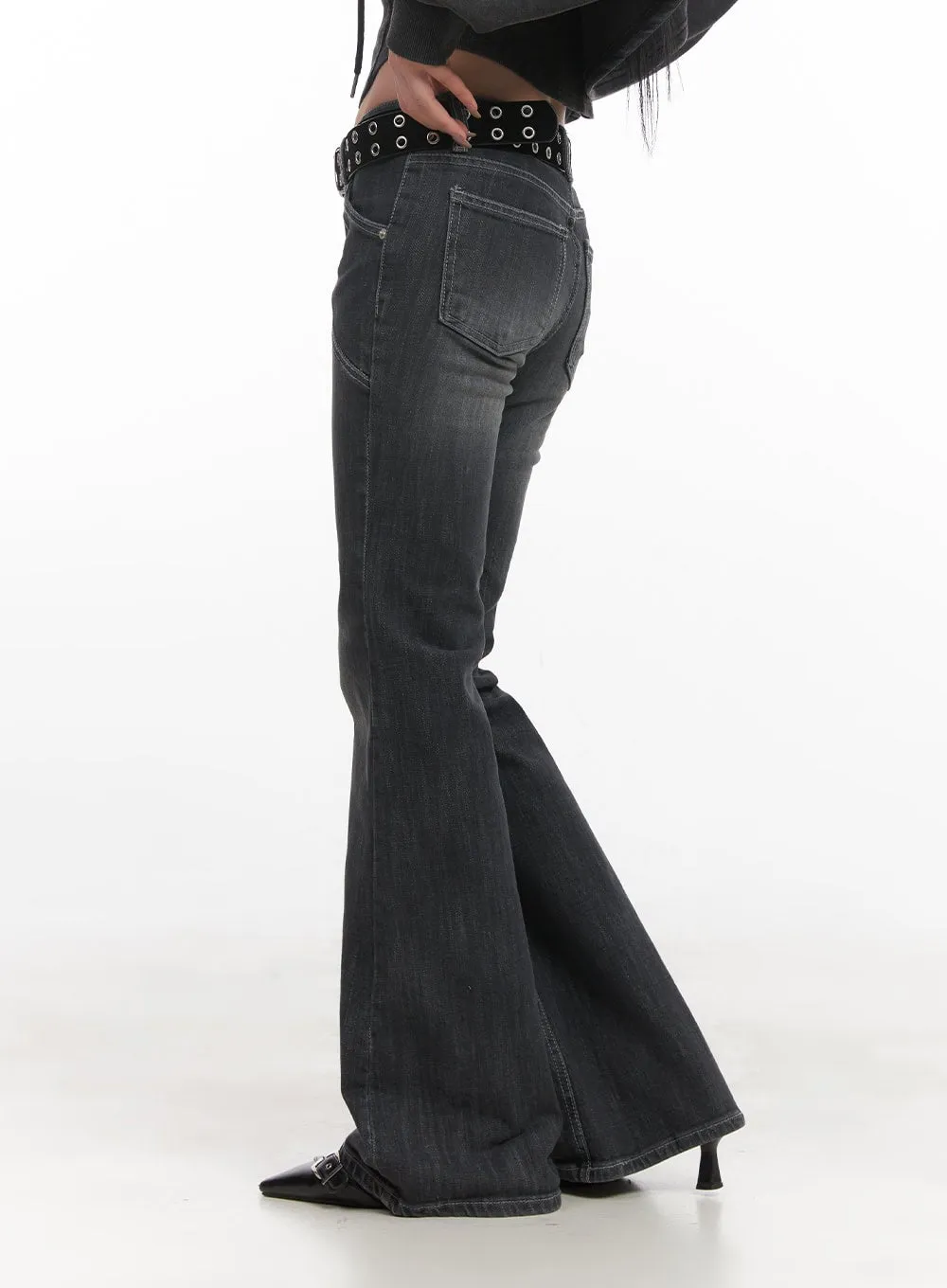 Candace Seam Line Low-Waist Flared Jeans CJ517