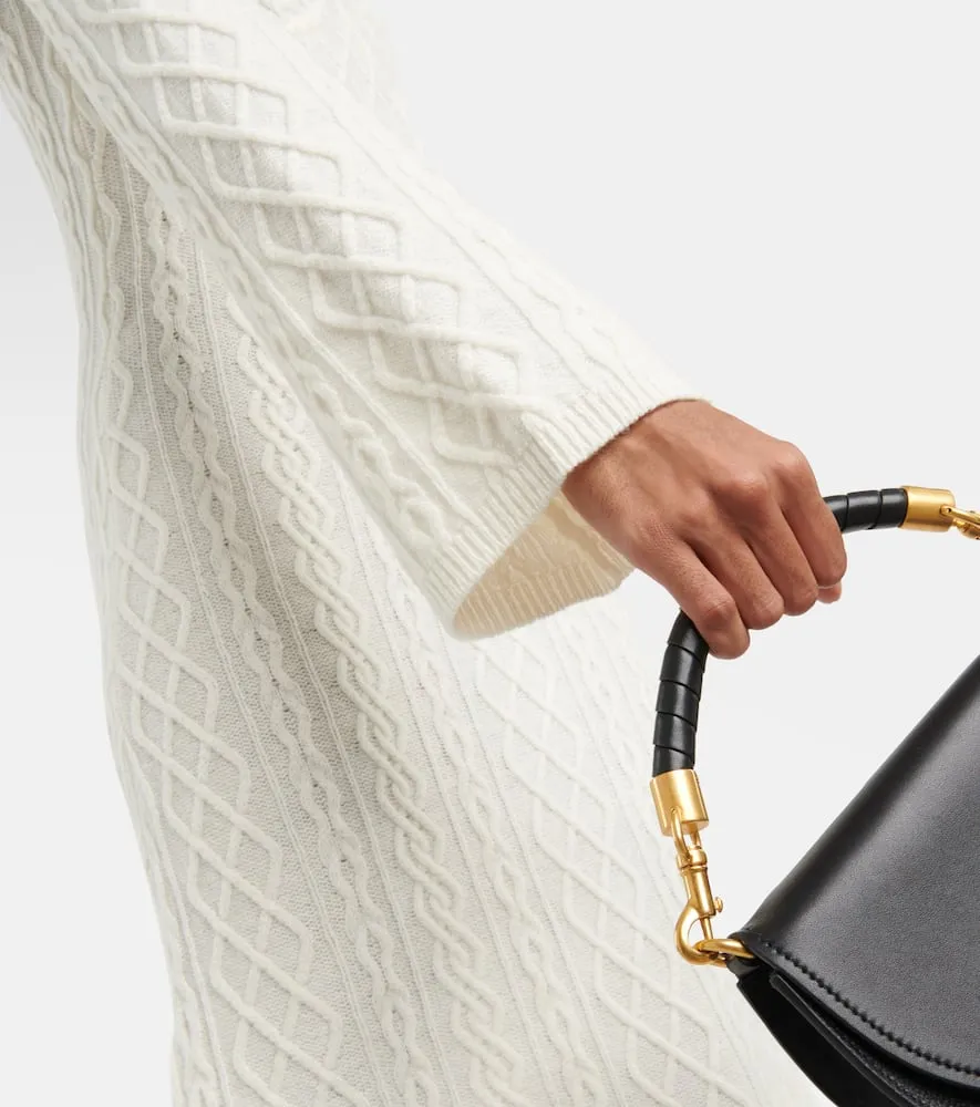 Chloe Cable-knit wool and cashmere midi dress