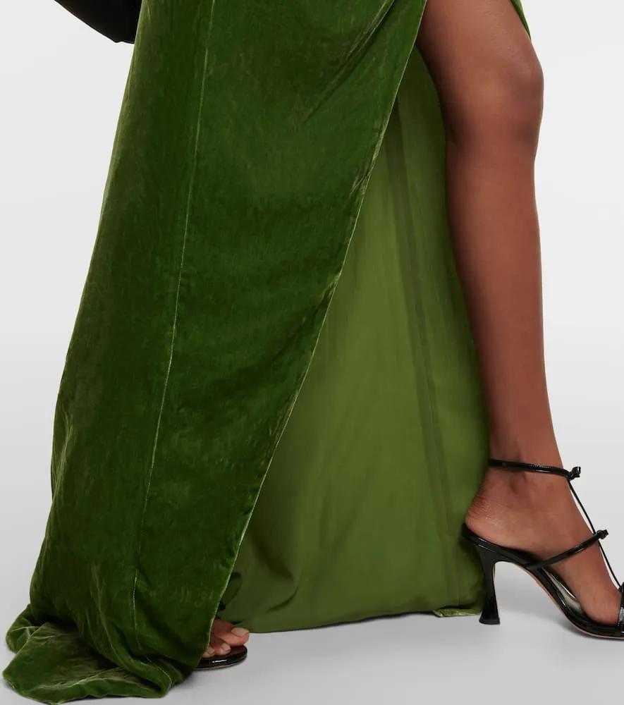 Costarellos Rubinia silk-blend velvet gown