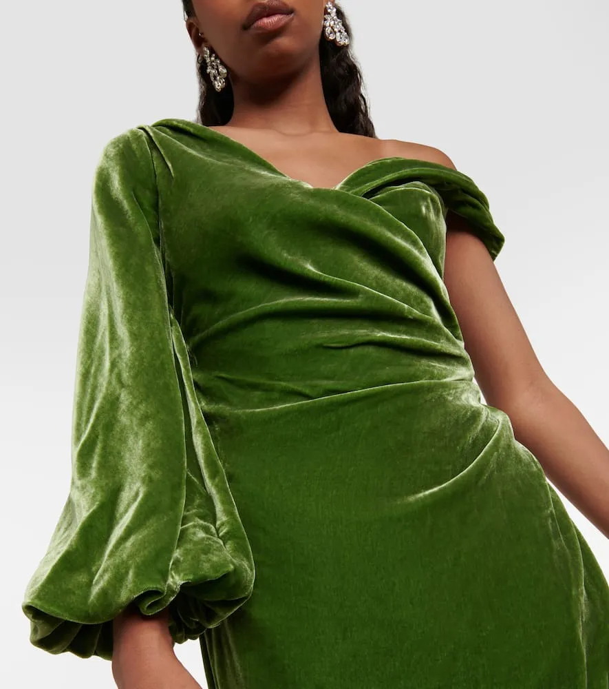 Costarellos Rubinia silk-blend velvet gown