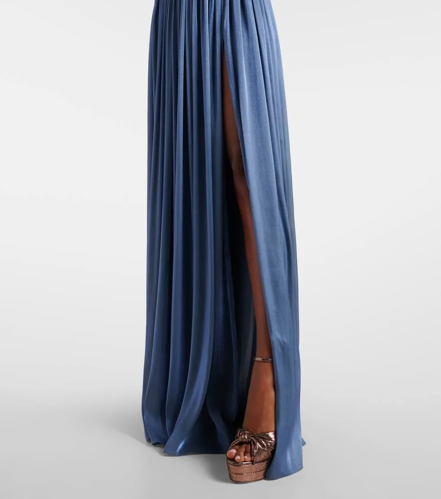 Costarellos Ruched off-shoulder gown