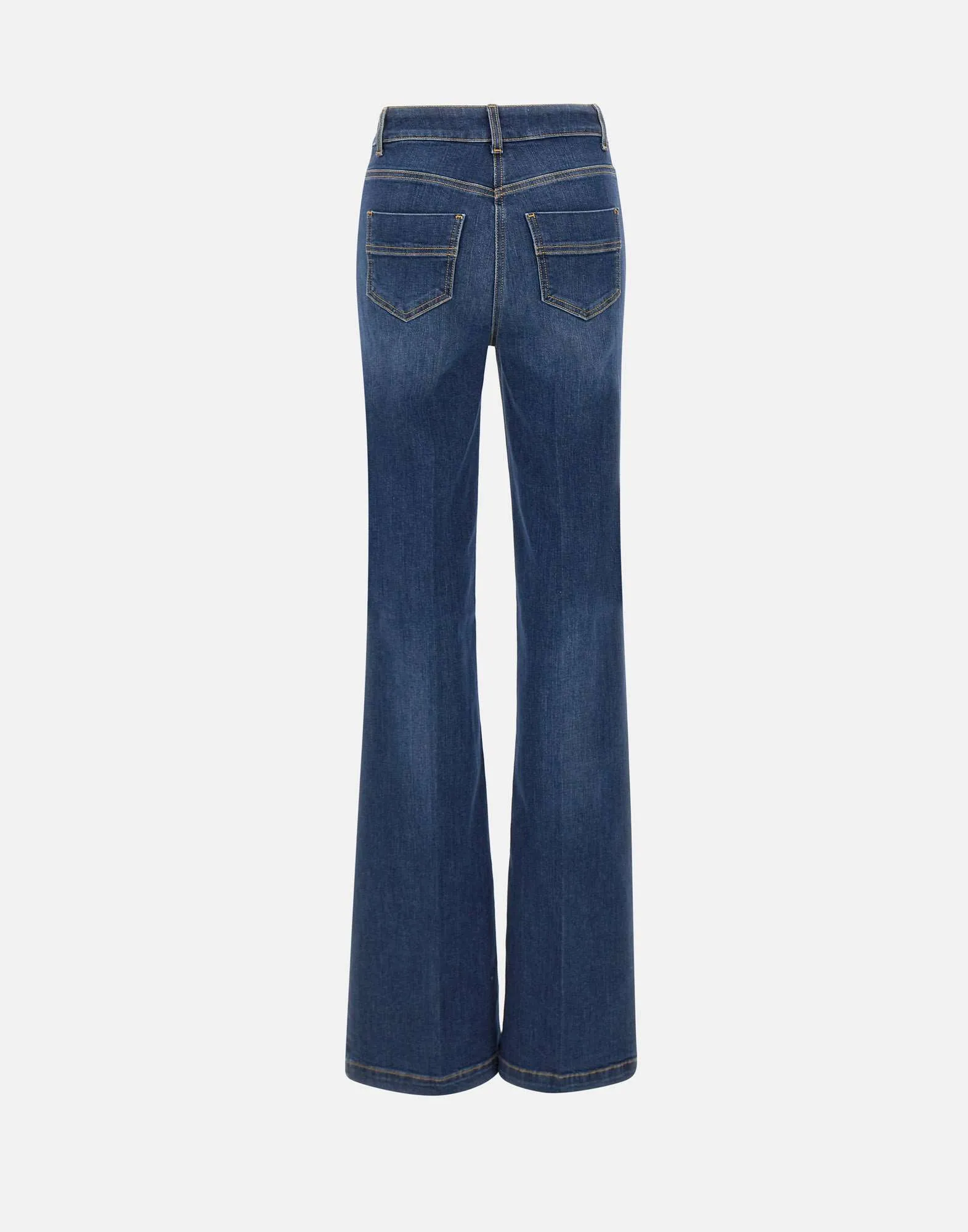 Dark Blue Flared Denim Jeans