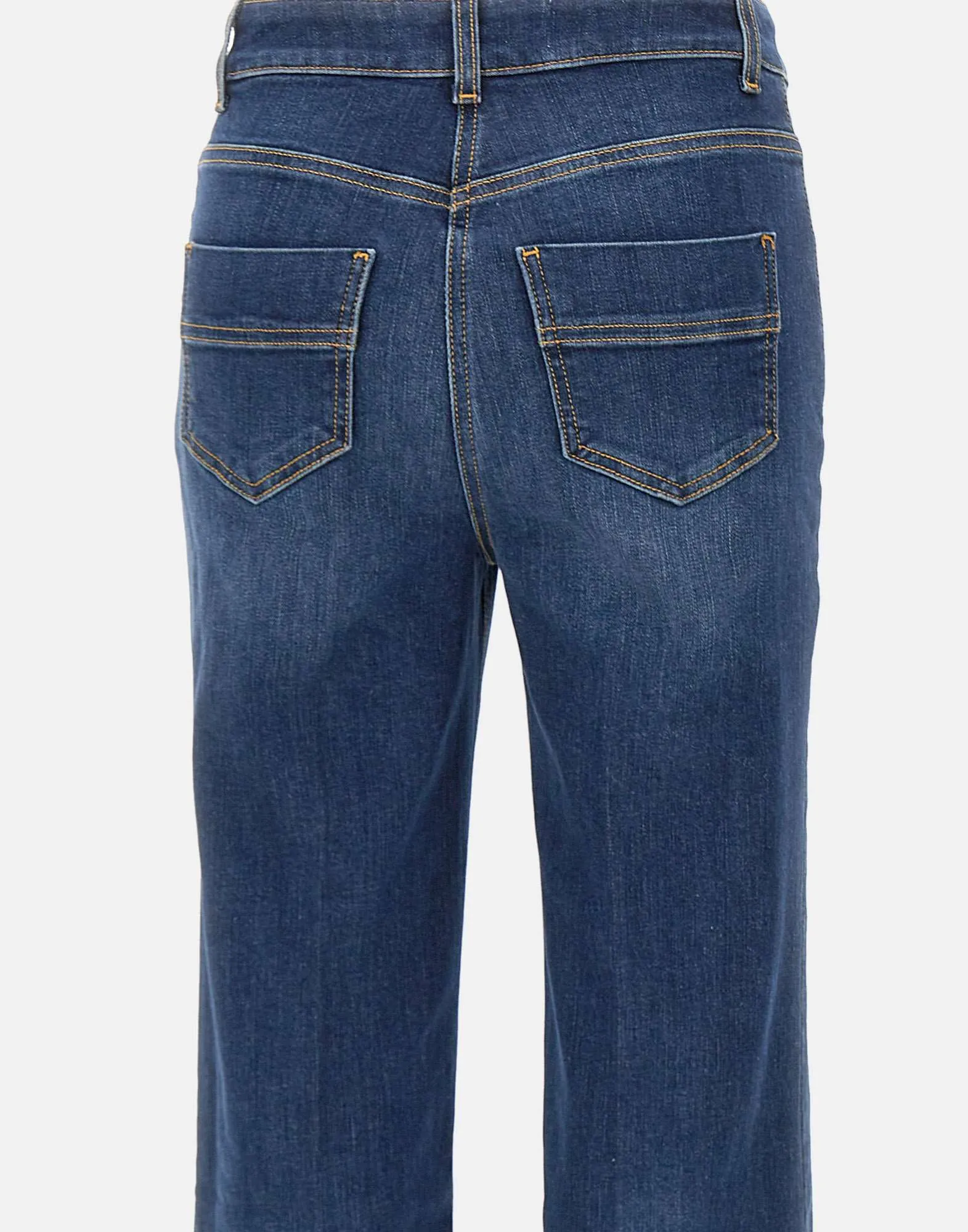 Dark Blue Flared Denim Jeans