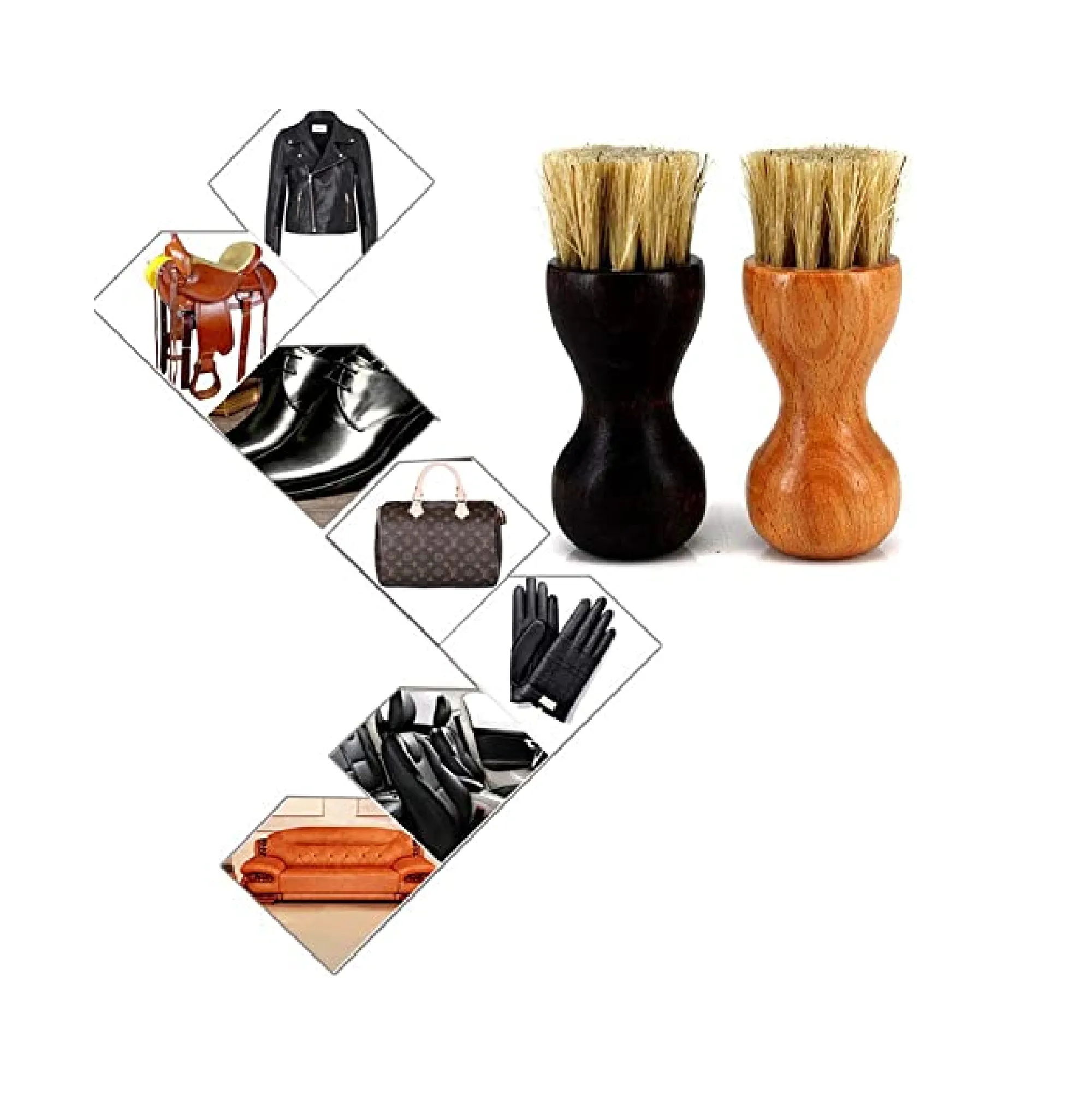 EvaGO 2 Pcs Shoe Shine Brushes Kit Shoe Dauber Polish Applicator for Women Men Boots