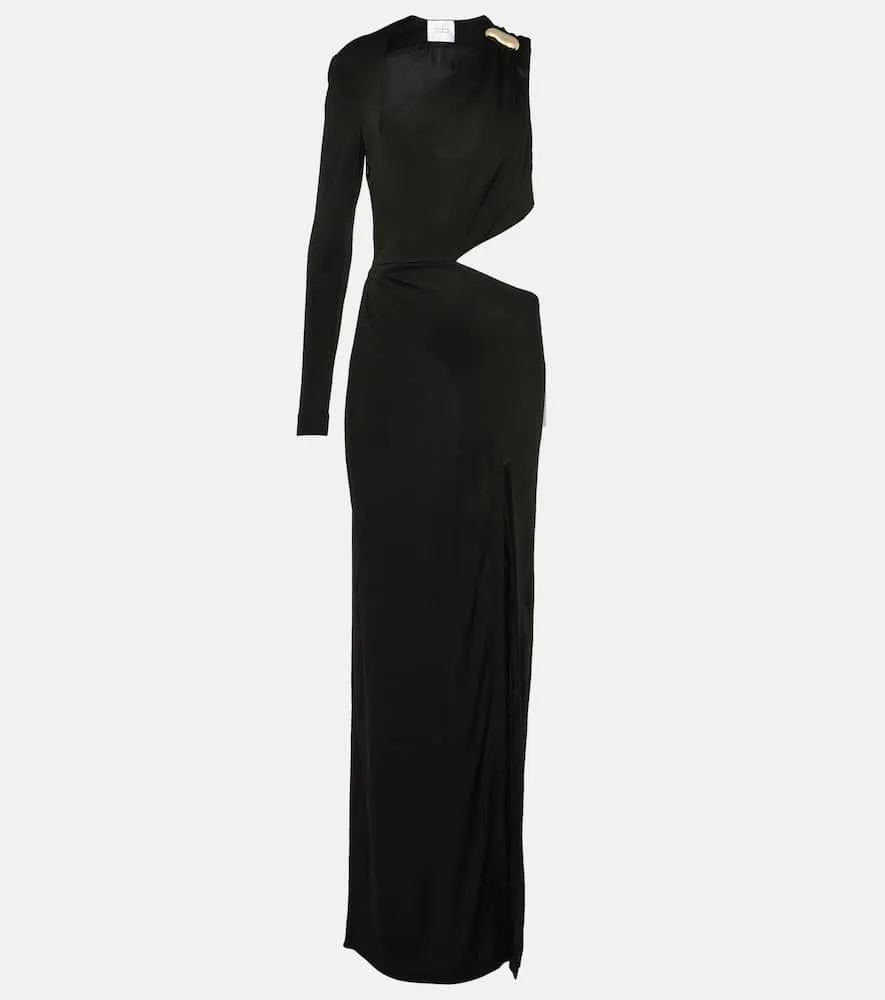 Galvan Cutout one-shoulder gown