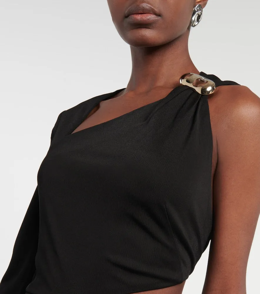 Galvan Cutout one-shoulder gown