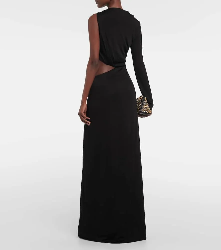 Galvan Cutout one-shoulder gown