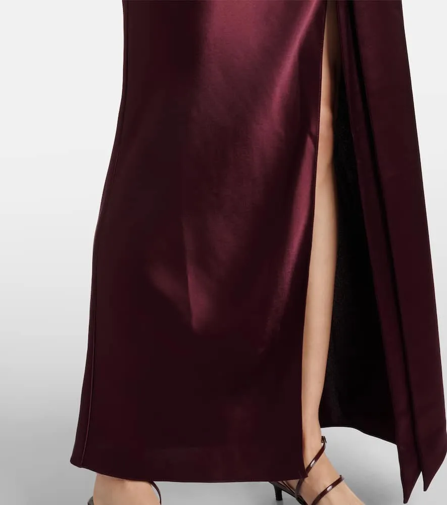 Galvan Emilie tie-neck satin maxi dress