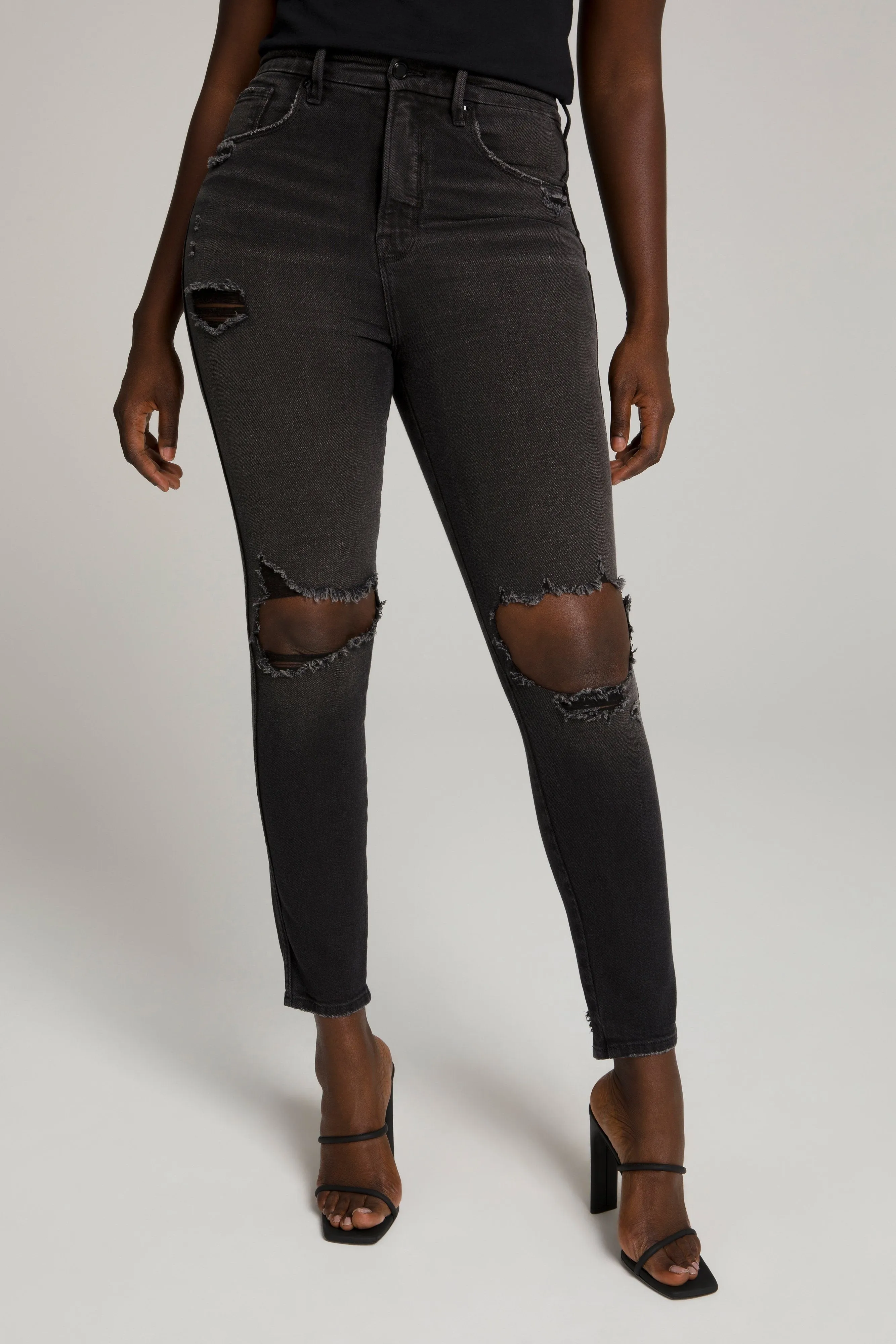 GOOD CURVE SKINNY CROP | BLACK097