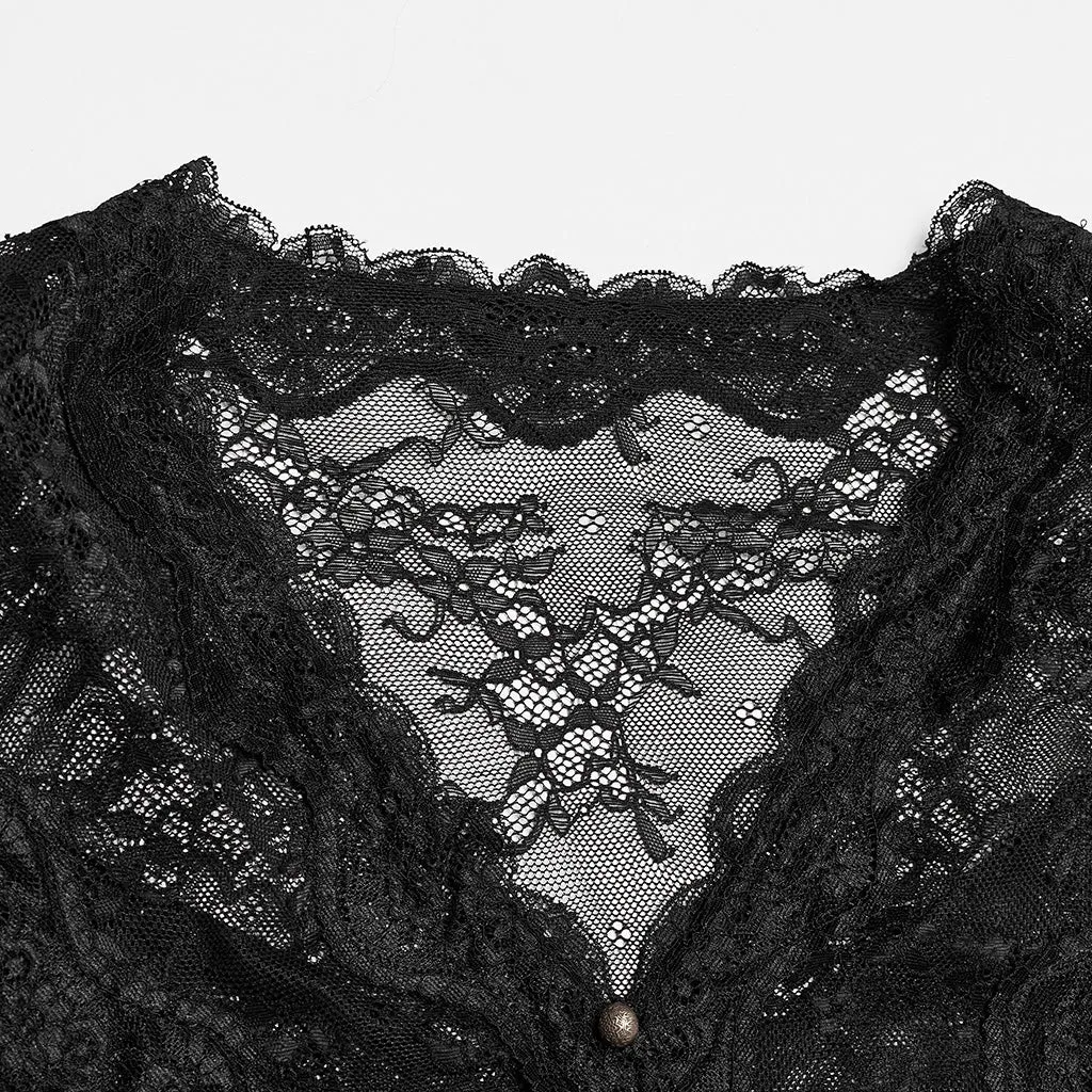 Gothic lace sexy long sleeve T-shirt OPT-853TCF