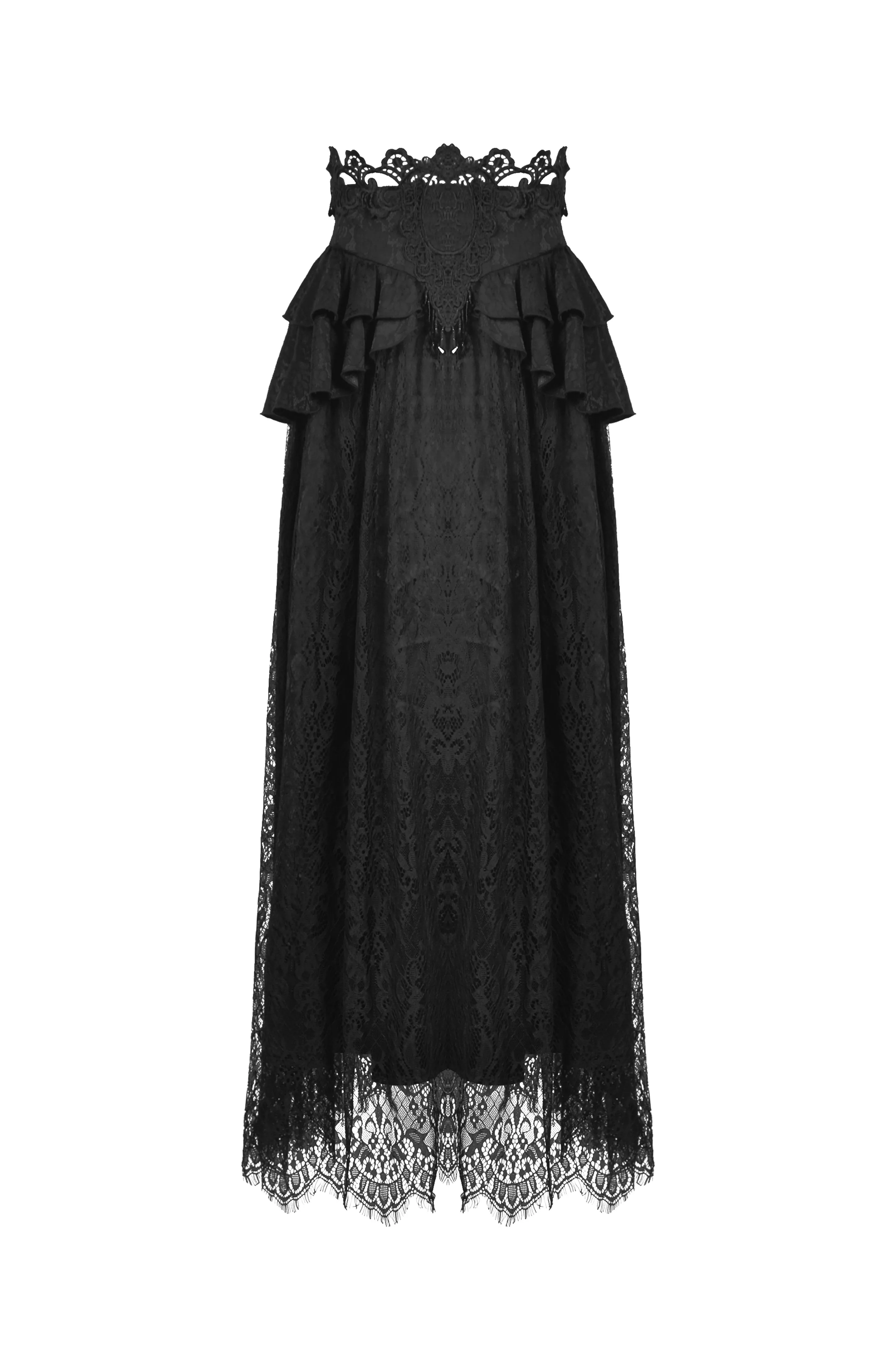 Gothic luxe court jacquard-lace empire waist skirt KW202