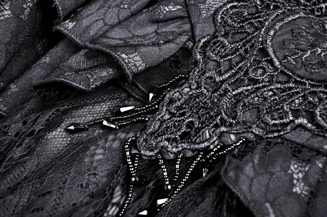Gothic luxe court jacquard-lace empire waist skirt KW202