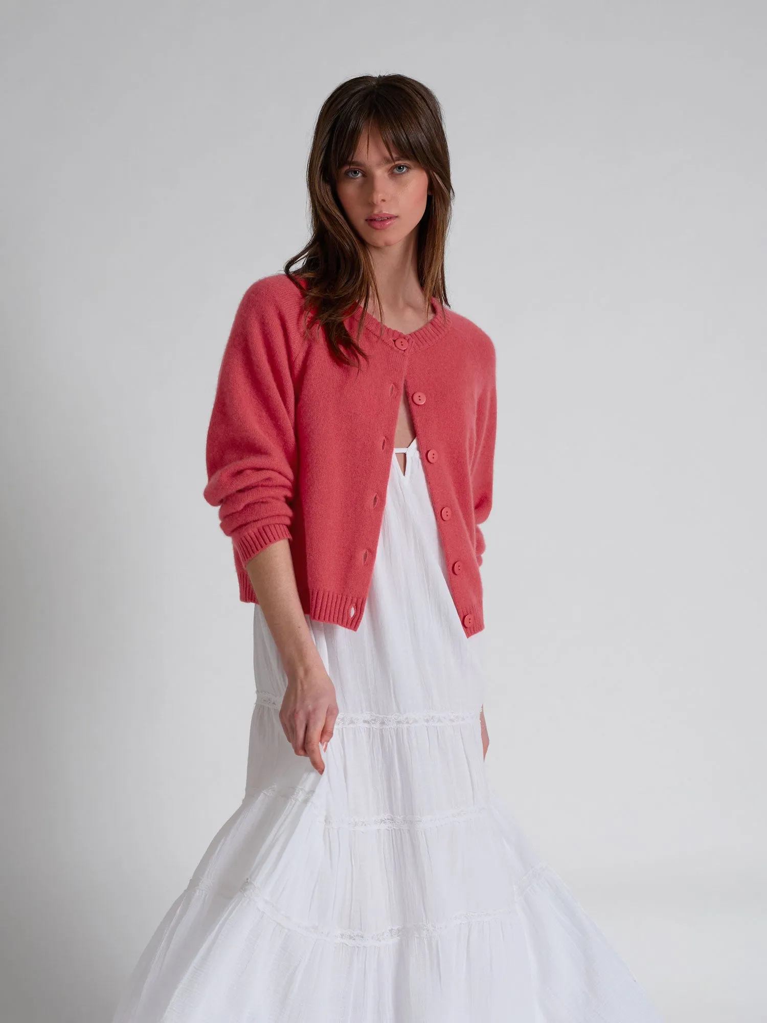 Kashmircardigan "Randi" - Coral