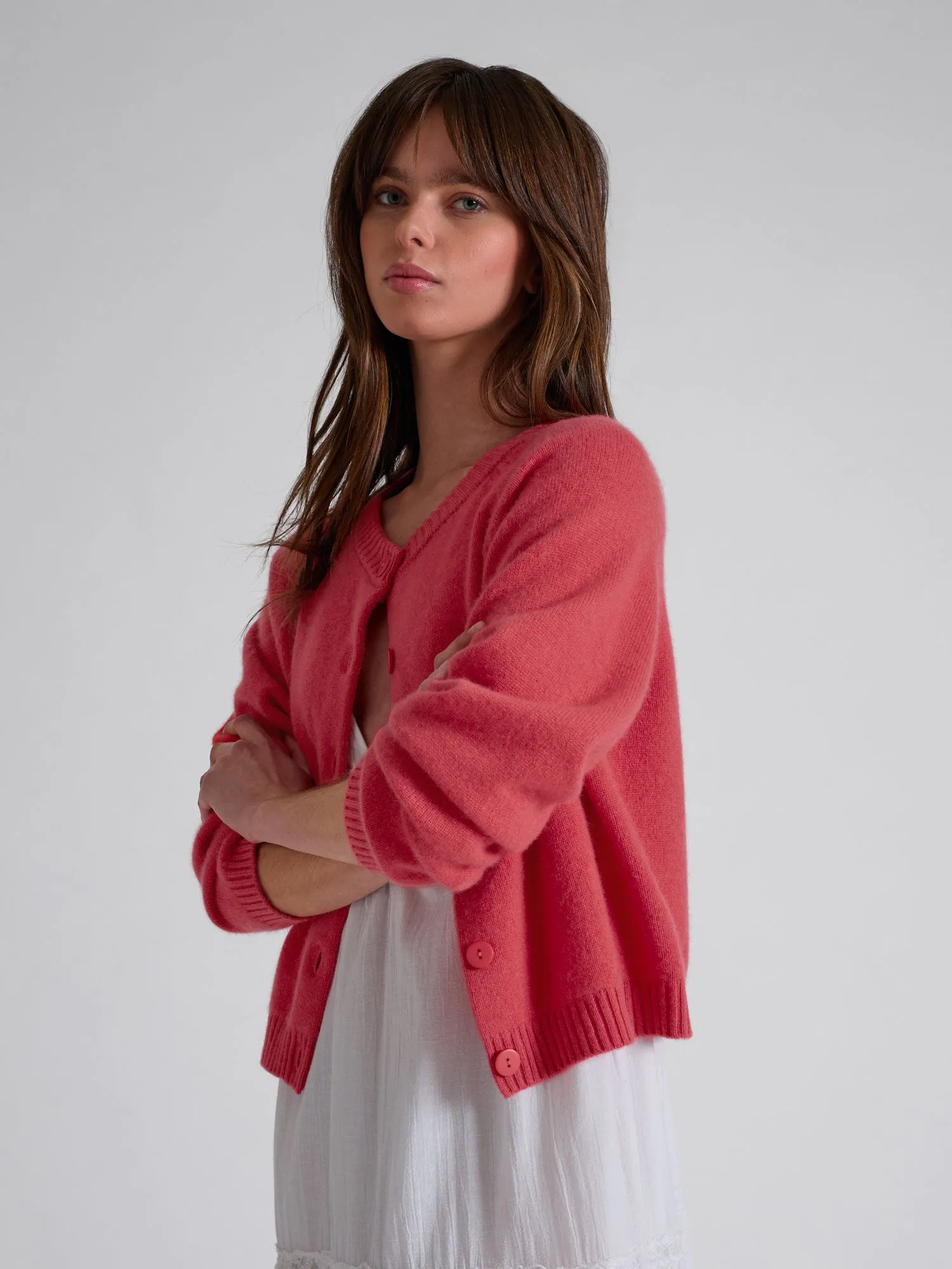 Kashmircardigan "Randi" - Coral