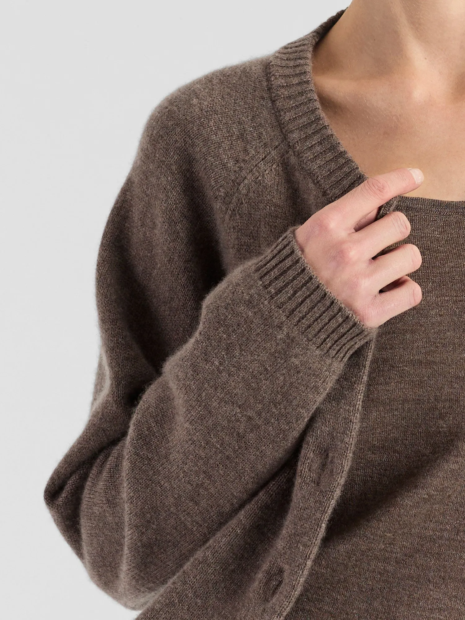 Kashmircardigan "Randi" - Dark toast
