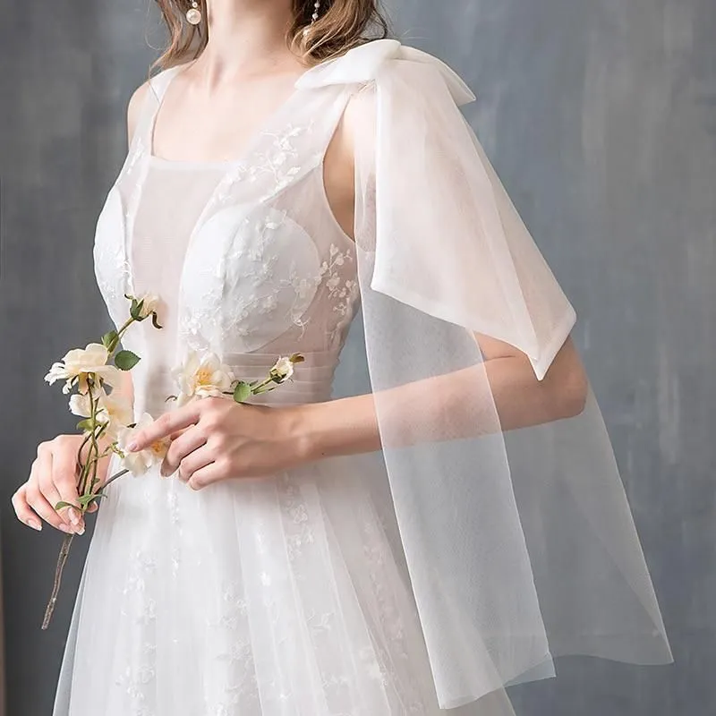 New A-line beautiful Wedding Dress With Small Train