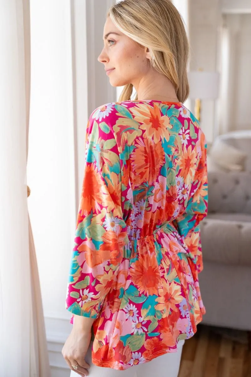 "Honest" 3/4 Sleeve V Neck Empire Waist