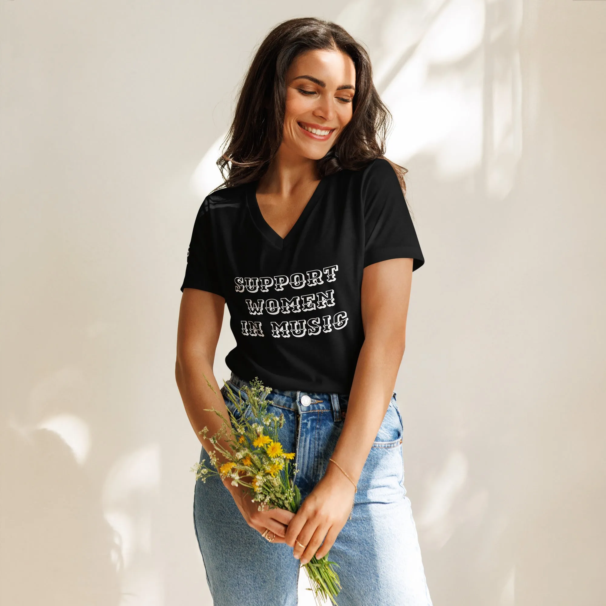 Support Women in Music relaxed v-neck t-shirt