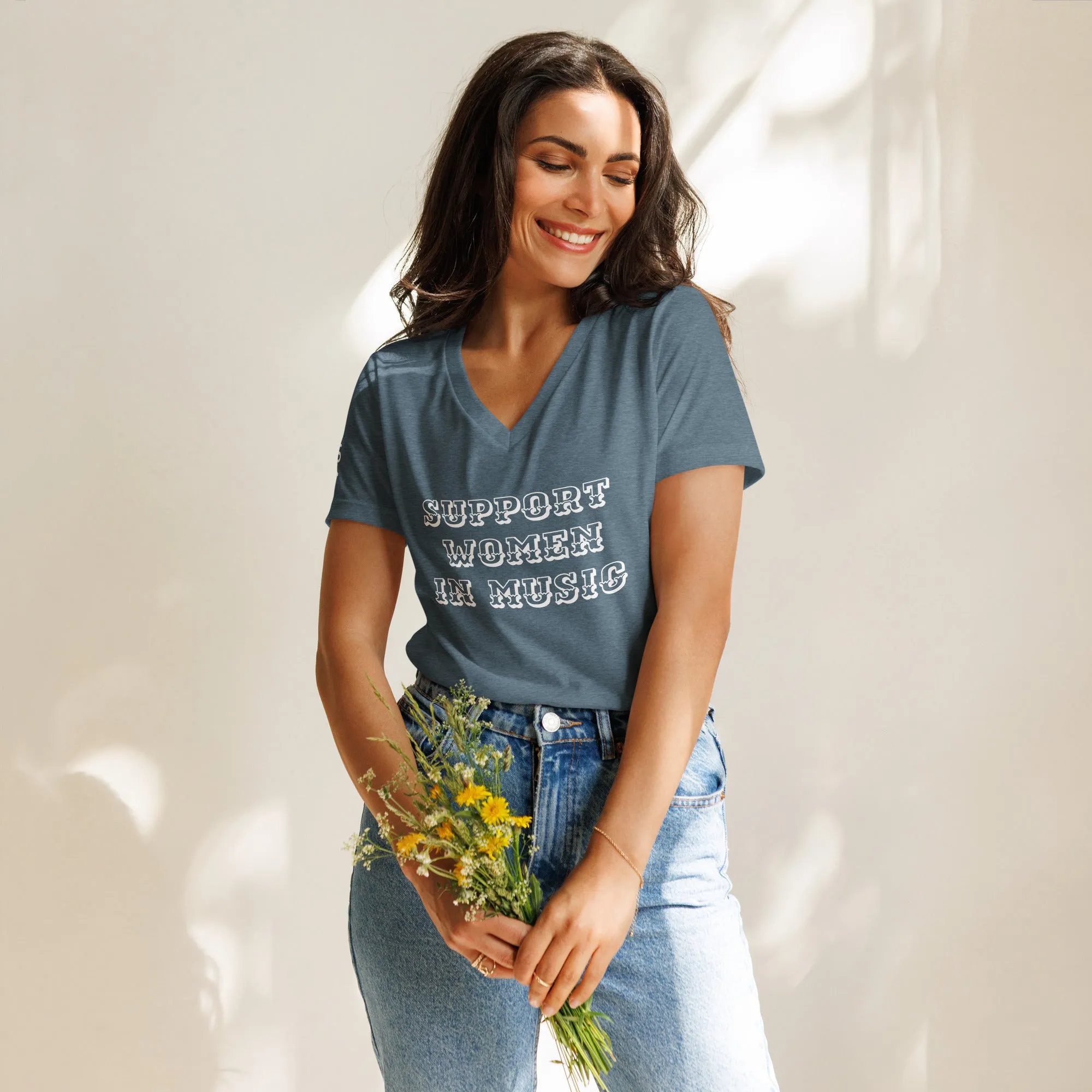 Support Women in Music relaxed v-neck t-shirt