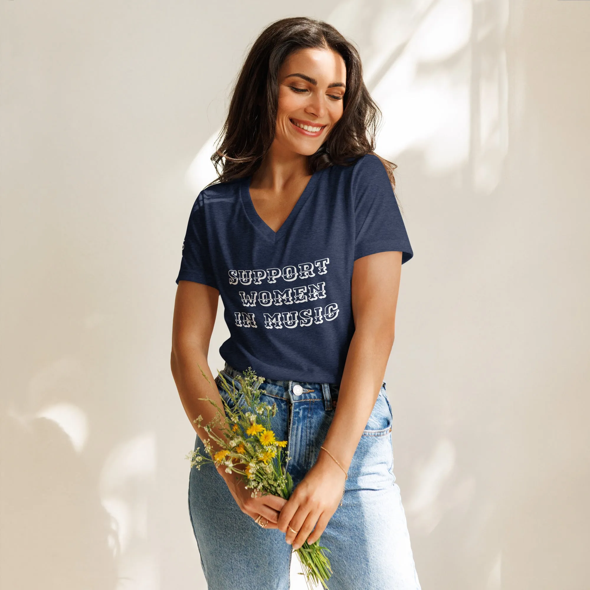 Support Women in Music relaxed v-neck t-shirt