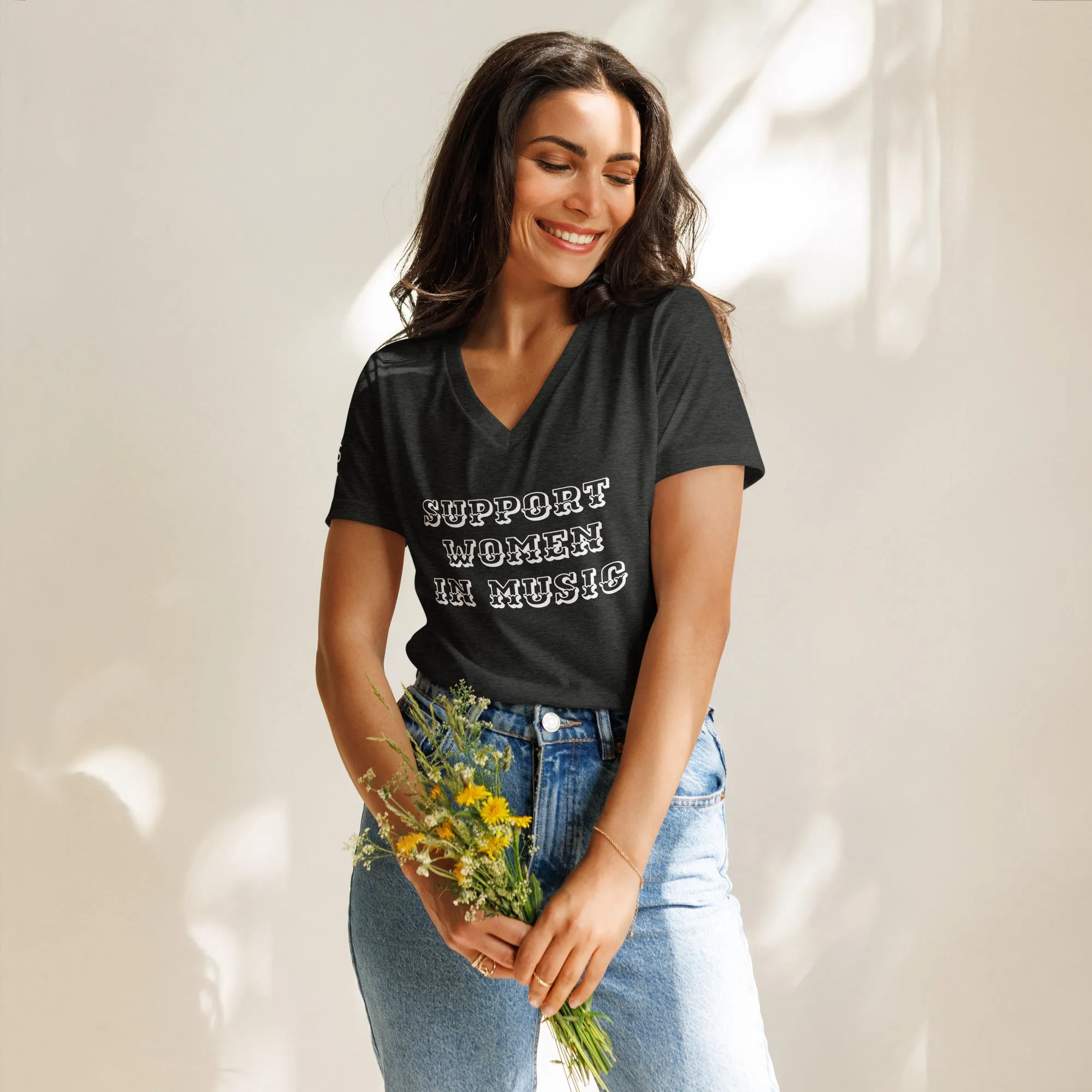 Support Women in Music relaxed v-neck t-shirt